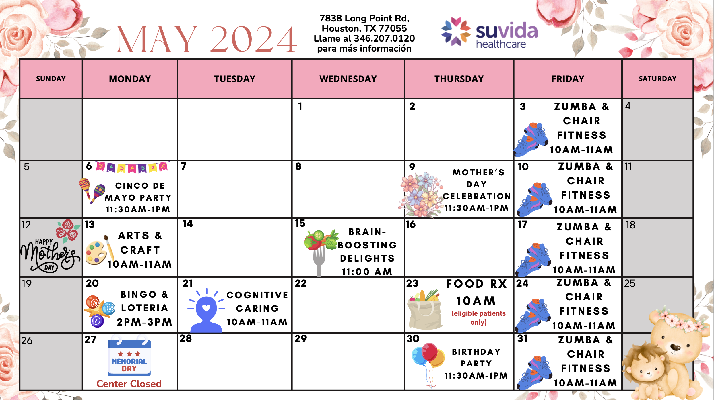 May 2024 Events - Spring Branch | Suvida Healthcare